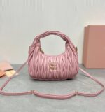 Miu Miu Mini Wander Hobo Shoulder Bag In Matelassé Leather