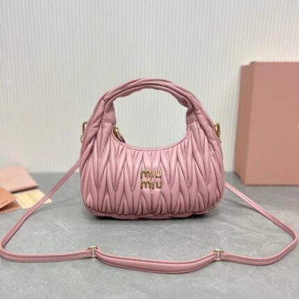 Miu Miu Mini Wander Hobo Shoulder Bag In Matelassé Leather