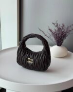 Miu Miu Mini Wander Hobo Shoulder Bag In Matelassé Leather