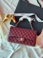 Chanel Caviar Leather Medium Classic Double Flap Bag In UAE