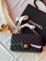 Chanel Caviar Leather Medium Classic Double Flap Bag In UAE