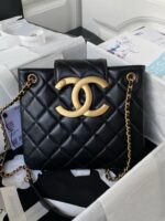 Chanel Quilted Lambskin Leather CC Small Shoulder Bag