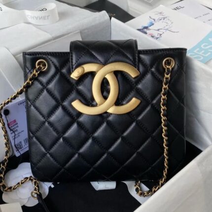 Chanel Quilted Lambskin Leather CC Small Shoulder Bag