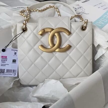 Chanel Quilted Lambskin Leather CC Small Shoulder Bag