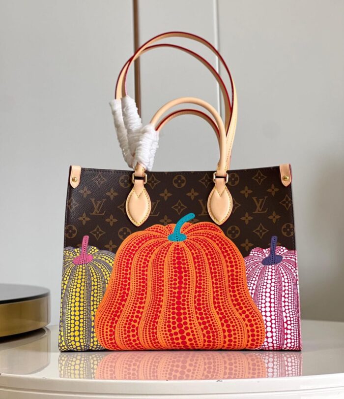 Louis Vuitton LV x YK Onthego MM Pumpkin Print Bag