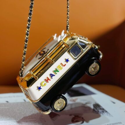 Chanel Mini Van Minaudiere Plexi Enamel Strass Bag