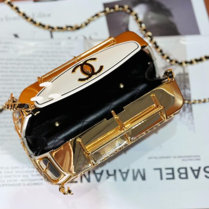 Chanel Mini Van Minaudiere Plexi Enamel Strass Bag