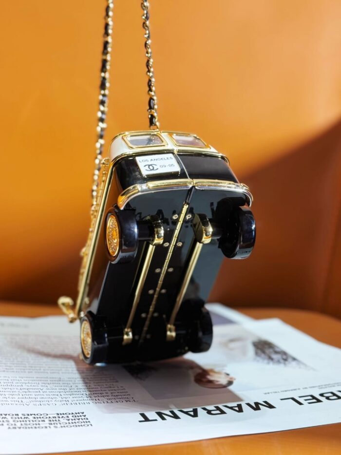 Chanel Mini Van Minaudiere Plexi Enamel Strass Bag
