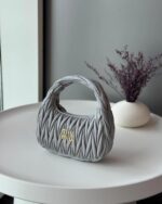 Miu Miu Mini Wander Hobo Shoulder Bag In Matelassé Leather