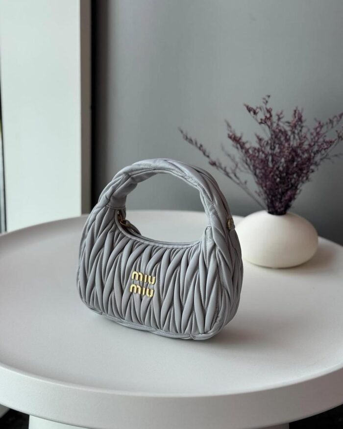 Miu Miu Mini Wander Hobo Shoulder Bag In Matelassé Leather