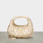Miu Miu Mini Wander Hobo Shoulder Bag In Matelassé Leather