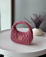 Miu Miu Mini Wander Hobo Shoulder Bag In Matelassé Leather