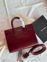 Saint Laurent Sac De Jour Nano Bag In Crocodile-Embossed Leather
