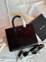 Saint Laurent Sac De Jour Nano Bag In Crocodile-Embossed Leather
