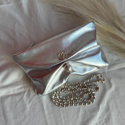 Chanel Clutch With Chain Metallic Lambskin Bag In UAE