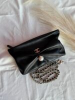 Chanel Clutch With Chain Metallic Lambskin Bag In UAE