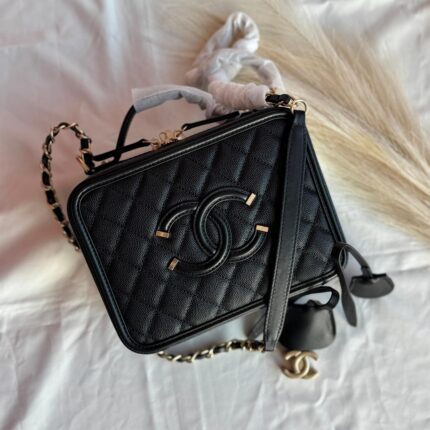 Chanel Filigree Vanity Case Quilted Caviar Medium Bag In UAE