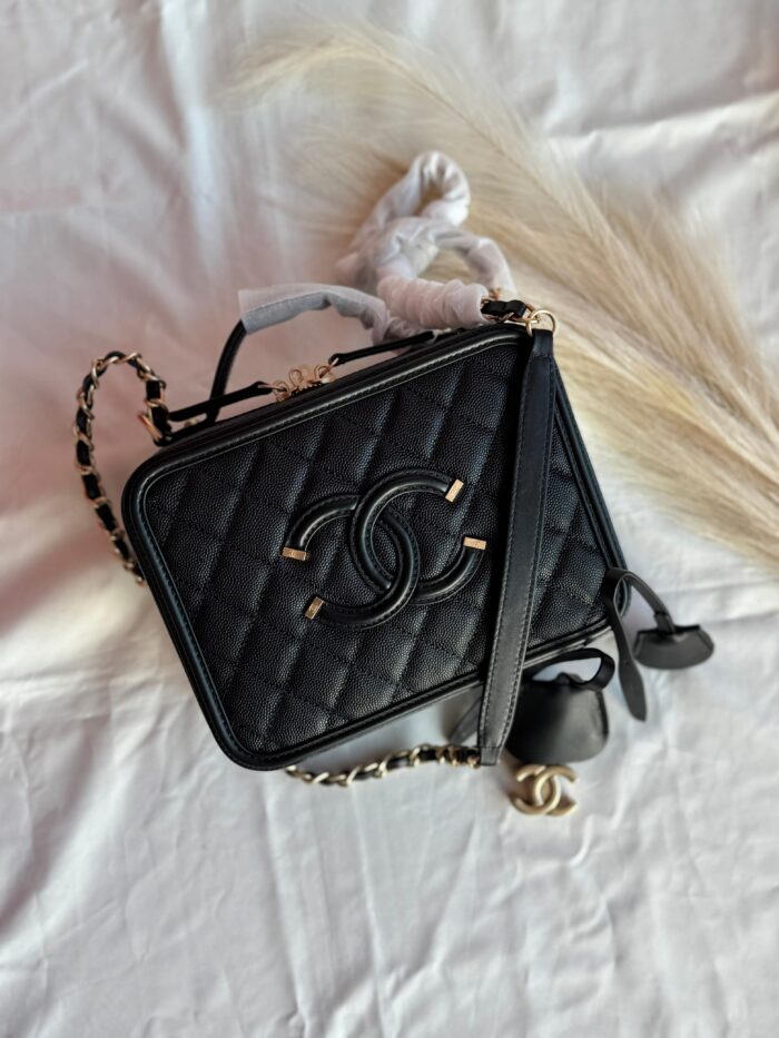 Chanel Filigree Vanity Case Quilted Caviar Medium Bag In UAE
